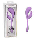 Elle Liquid Silicone Dual Flicker Vibrator in Purple with 10 Vibration Functions and USB Rechargeable VIBRATORS-RABBIT